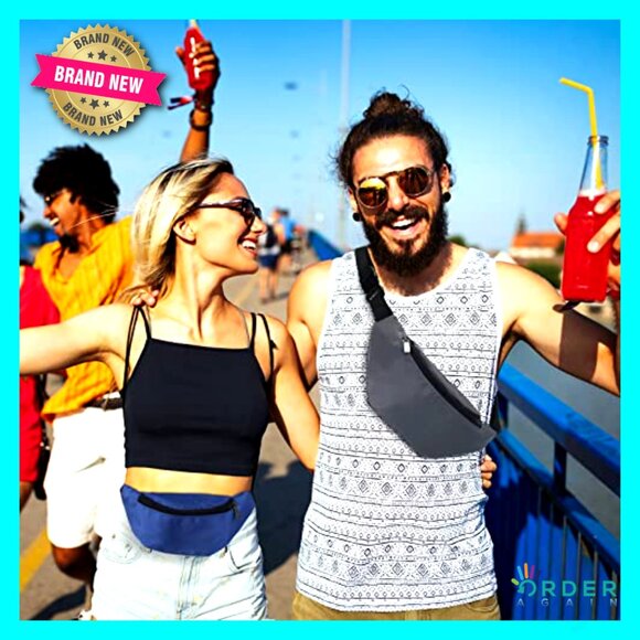 Vintage Fanny Pack Bulk Set Oxford Cloth Adjustable Waist Bag Retro Style - Picture 6 of 6